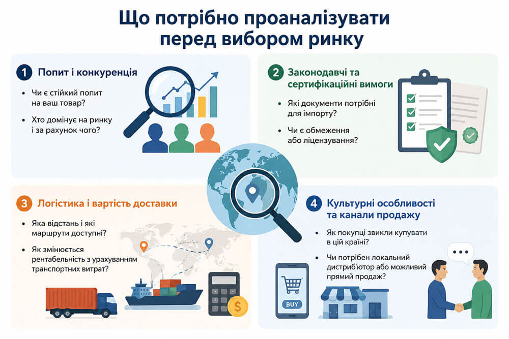 Що потрібно проаналізувати перед вибором ринку