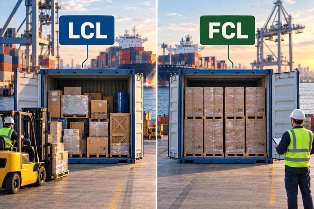 Сравнение FCL и LCL морских перевозок